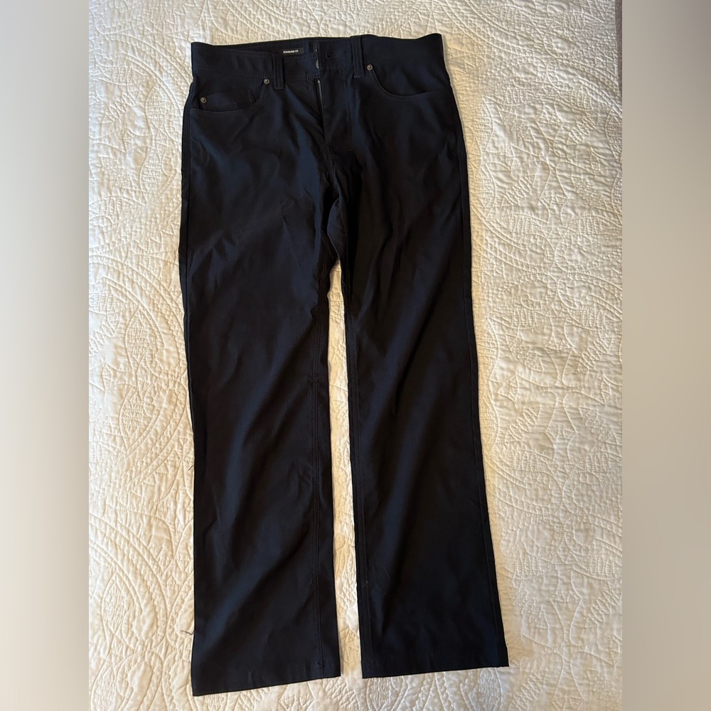 Prana Black Standard Fit Slacks